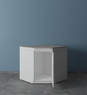 Стол лабораторный угловой - открытые дверцы